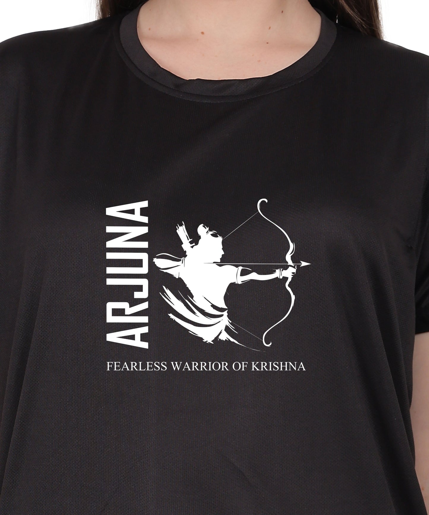 Arjuna Warrior of Krishna Graphic T-Shirt, Cotton, Short Sleeve, Round Neck