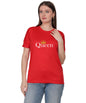 Queen Crown Print T-Shirt, Cotton, Round Neck, Short Sleeve, Regular Fit