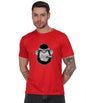 Generic Hooded Figure Graphic T-Shirt, Black Cotton, Short Sleeve, Regular Fit, Military Theme